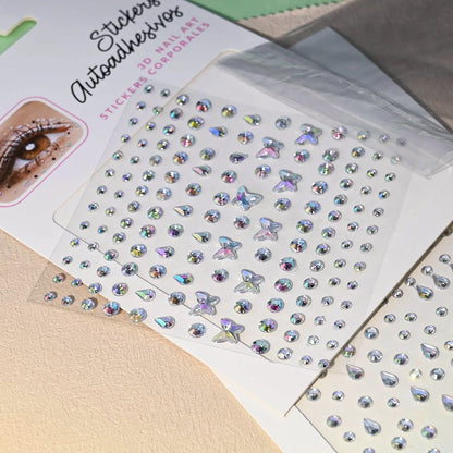 5D Face Diamond Gem Stickers - Colorful Rhinestone Body Makeup Tattoo for Festival, Nail Art & DIY Bling Style