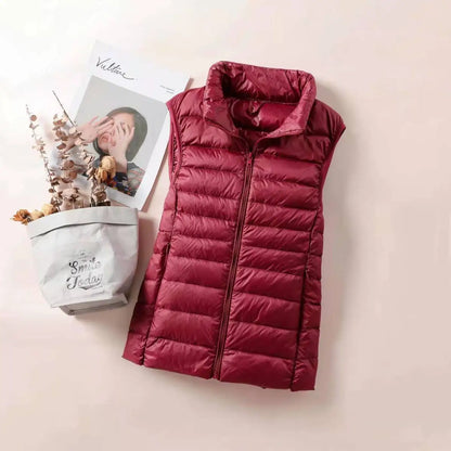 2024 Women's Ultra-Light Down Vest – Slim Sleeveless, Portable & Windproof Lightweight Waistcoat for Girls