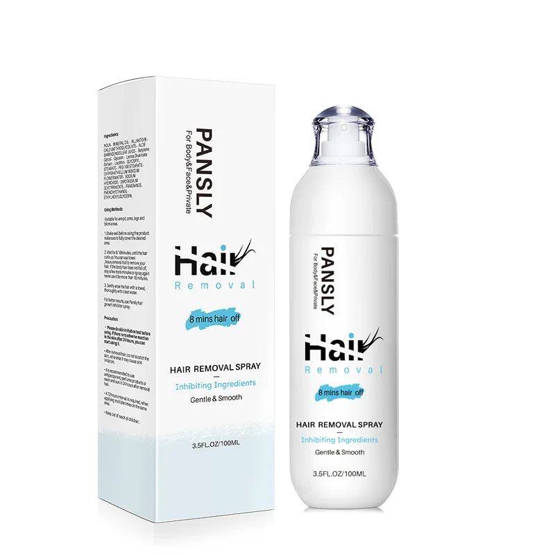 100ML Hair Removal Spray - Painless Hair Reduction Treatment for Smooth Skin and Hair Growth Inhibition