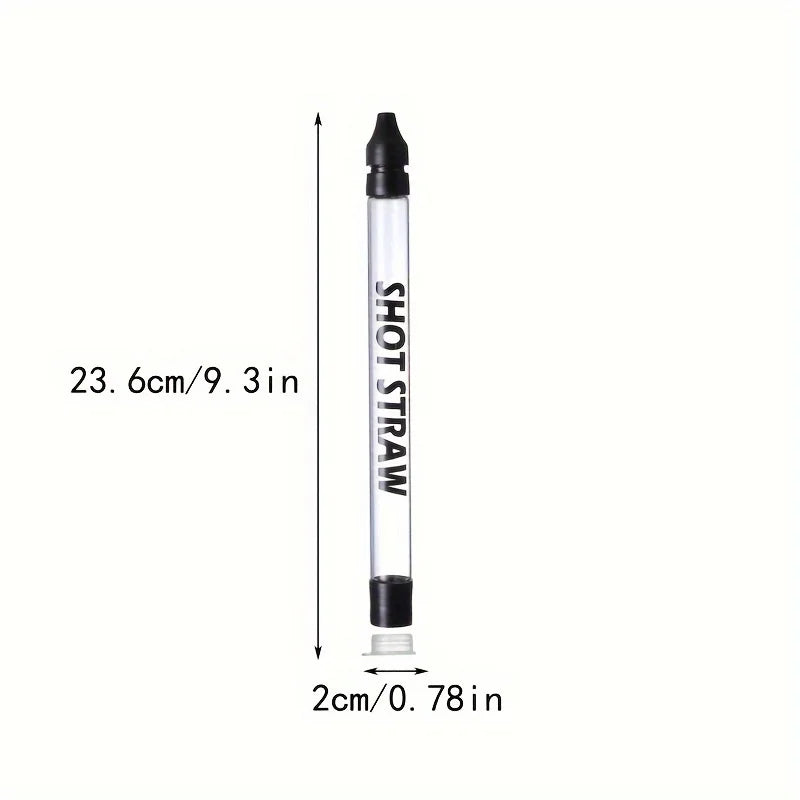 Reusable Bottle Shot Straw - Food-Grade Transparent Dispenser for Standard Bottles and Tumblers