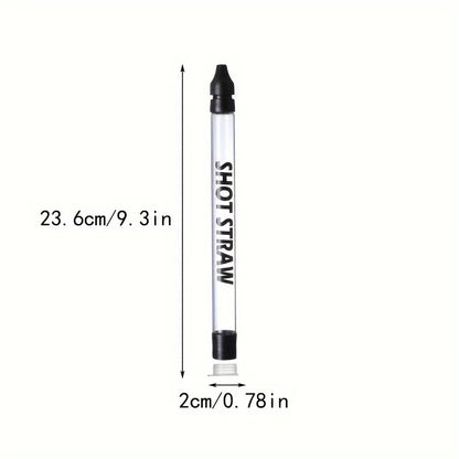 Reusable Bottle Shot Straw - Food-Grade Transparent Dispenser for Standard Bottles and Tumblers