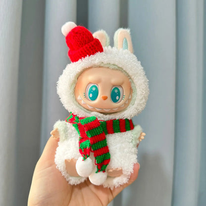 15cm/17cm LABUBU Doll Outfits – Sitting Party Plush Animal Sets for Generations 1-3, Cute Gifts for LABUBU Fans