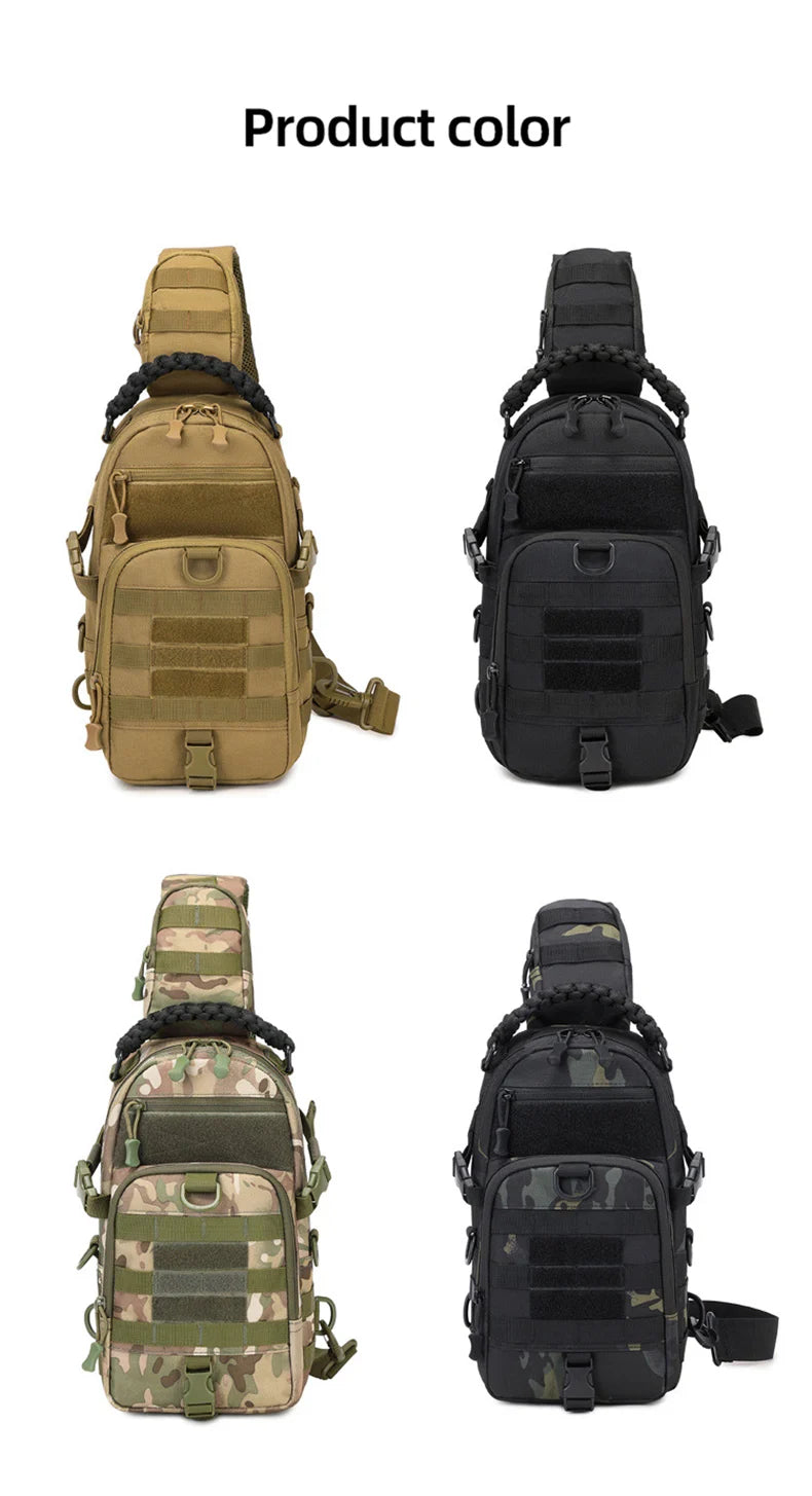 Men’s Tactical Camping Chest Bag – Outdoor MOLLE Sling Shoulder Pack for Hiking, Cycling, Fishing & Climbing
