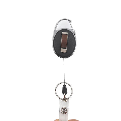 Retractable Black Card Holder - Premium Work ID & Student Meal Card Badge Holder