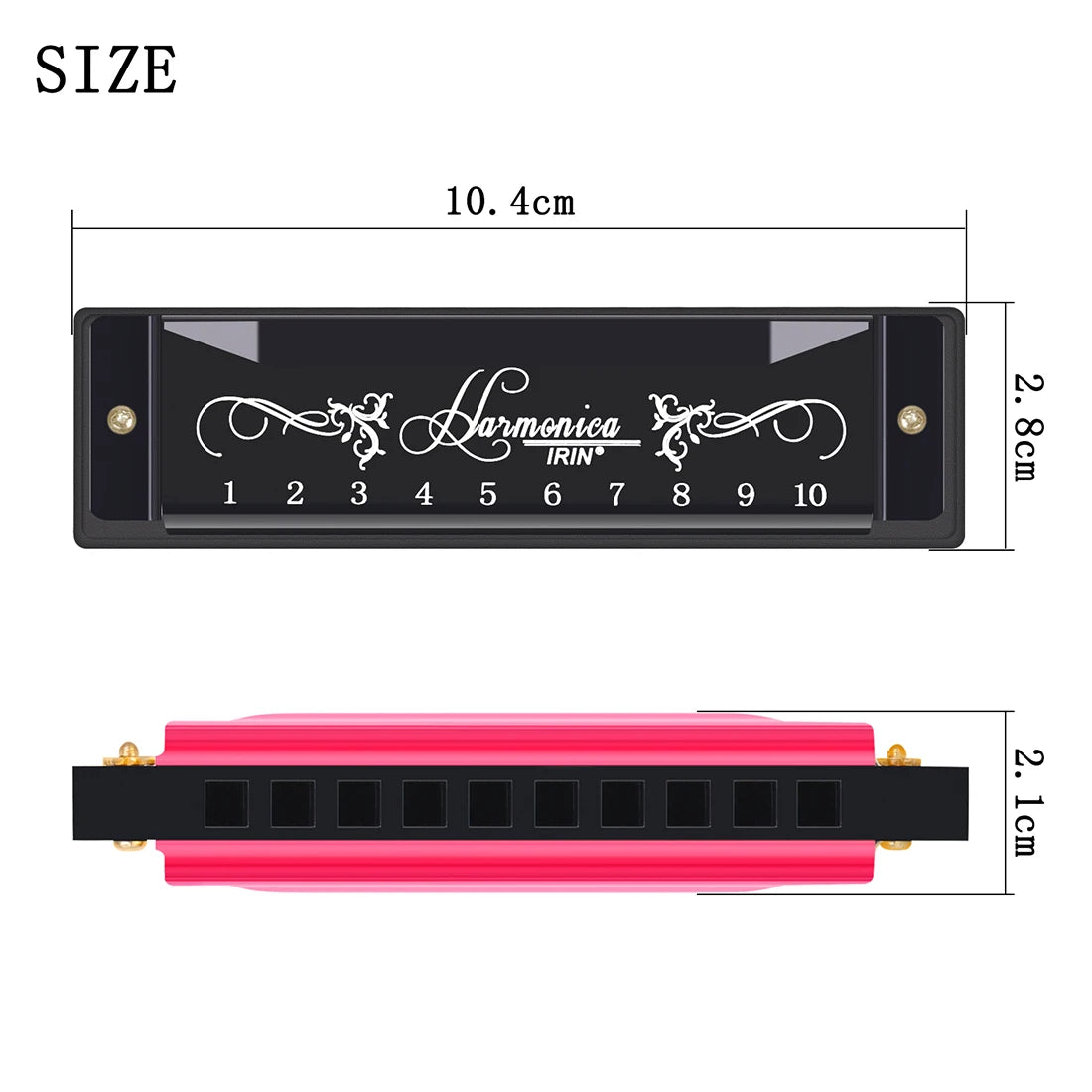 IRIN 10 Hole C Key Harmonica - Colorful Beginner Woodwind Instrument for Music Learning & Performance