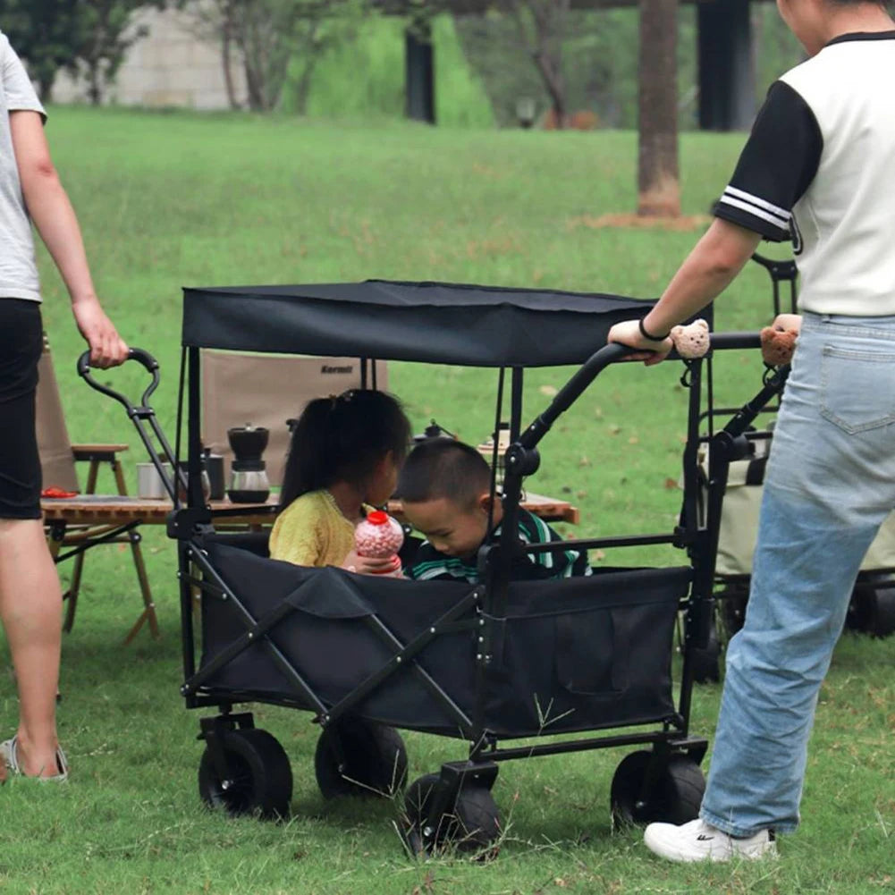 Removable Wagon Awning Canopy Sun Shade Cover for Trolley Cart with PE Cloth Tube Shelter
