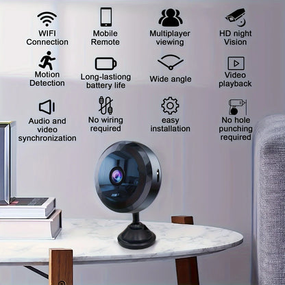 Xiaomi A11 Mini WiFi Security Camera - 1080P HD Wireless Rechargeable Monitoring Camera with Motion Detection & Remote Video Recording