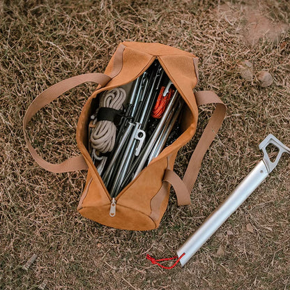 Large Capacity Tent Peg Storage Bag - Lightweight Portable Pouch for Camping Stakes, Ground Nails and Outdoor Tools