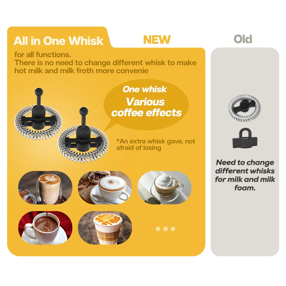 HiBREW Milk Frother M1A – Fully Automatic Cold/Hot Frothing Foamer and Chocolate Mixer, Cool Touch Latte and Cappuccino Warmer