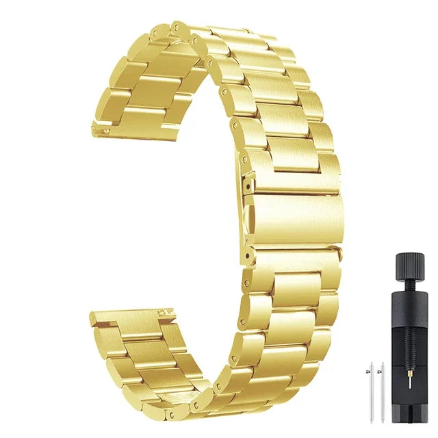22mm/20mm Metal Watch Strap – Compatible with Garmin Vivoactive 3/4/5, Forerunner 245/645/745/965, Venu 2/3, SQ2 Music
