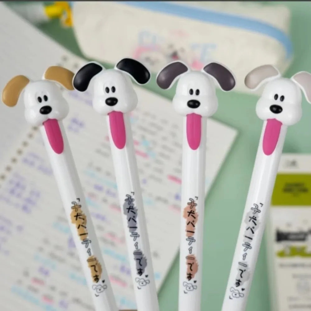 Cute Cat and Dog Gel Pens - 0.5mm Quick-Drying Retractable Pens for School, Office, and Gifts