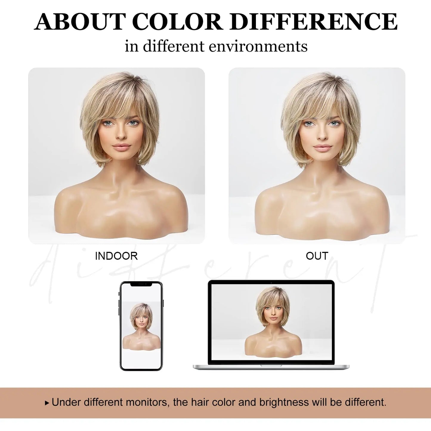 Brown Blonde Mixed Ombre Lace Front Wig – Short Wavy Bob Golden Blonde Remy Human Hair for White Women Daily Use