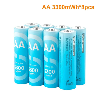 DLGPOWER 1.5V AA/AAA Rechargeable Lithium Batteries with Charger – for Camera, Electric Toy, Remote Control, Game Controller