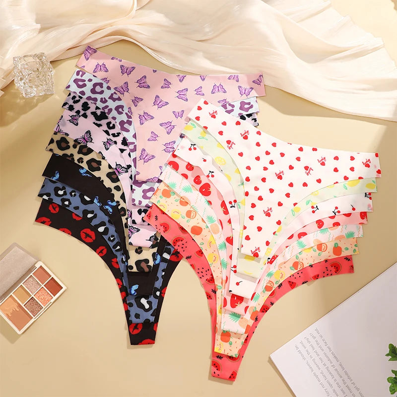 3PCS Women’s Sexy G-String Set - Colorful Seamless Bikini T-Back Low Waist Lingerie Underwear