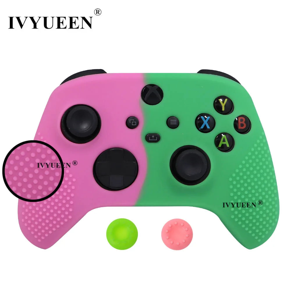 IVYUEEN MixColor Protective Silicone Case for Xbox Series S/X Controller — Thumbstick Grip Caps & Gamepad Cover