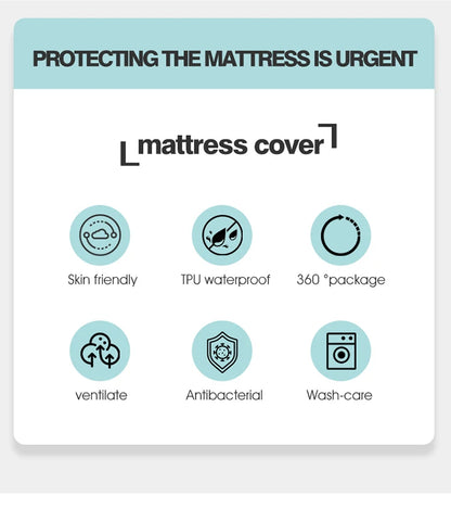 Waterproof Mattress Protector with Zipper - Soft, Breathable & Noiseless Cover for Single, Double, Queen, or King Size Bed
