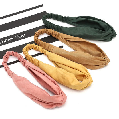 Women Cross Top Knot Headband – Elastic Soft Solid Color Hair Bands, Twisted Knotted Headwrap, Hair Accessories for Girls