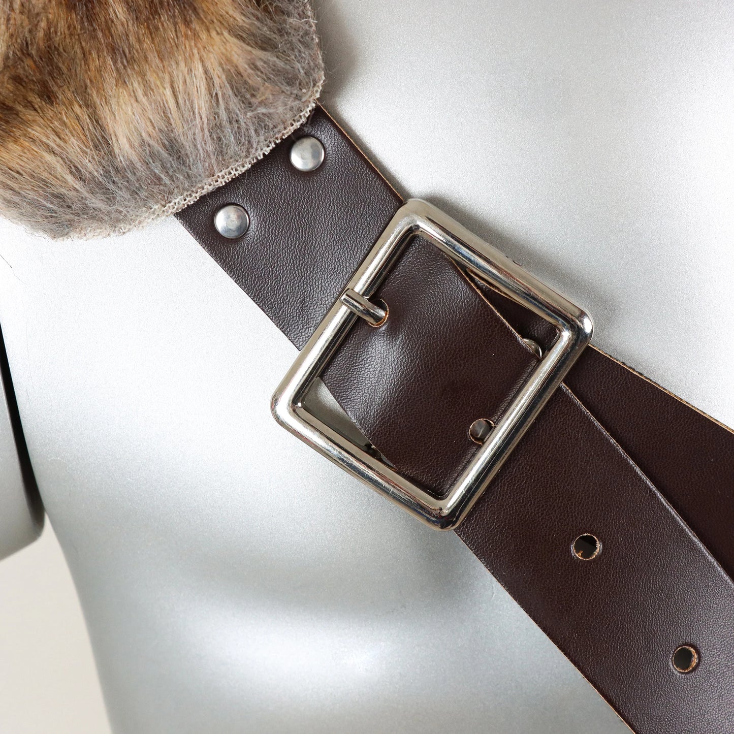 Medieval Knight Cosplay Belt Pouch – Double Layer Wide Faux Leather for Viking, Renaissance, and Pirate Costume Accessories