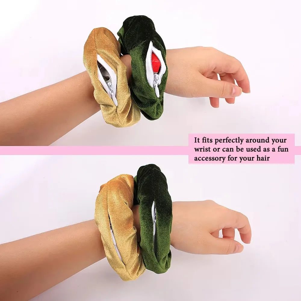 Portable Secret Hair Tie Storage Case – Hidden Scrunchie with Zipper for Key, Cash & Jewelry (Travel/Outdoor)