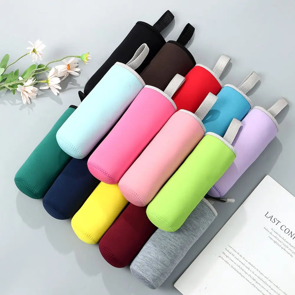 550ml Portable Neoprene Vacuum Cup Sleeve - Water Bottle Cover Insulator Bag for Glass Bottles - Sport Camping Accessory