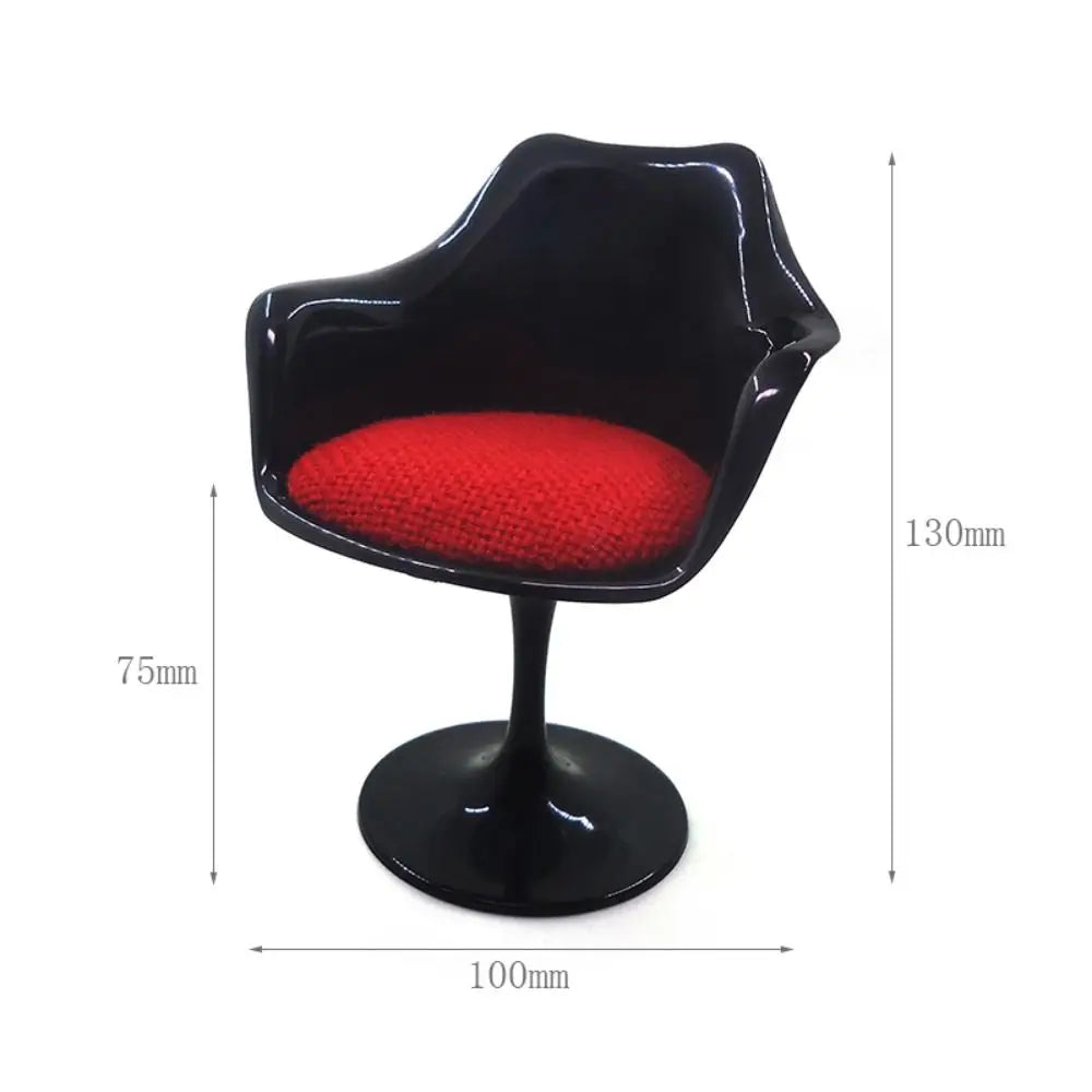1/6 Scale Doll Round Legged Chair – Miniature Rotating Leisure Chair for Dollhouse & Photo Props