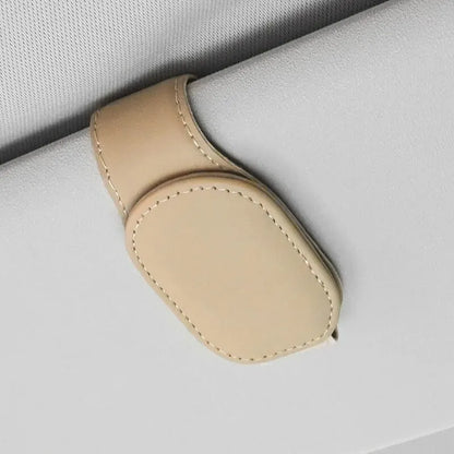 Universal Car Sun Visor Glasses Holder Clip – Magnetic Leather Eyeglass Hanger Storage Organizer Auto Accessories
