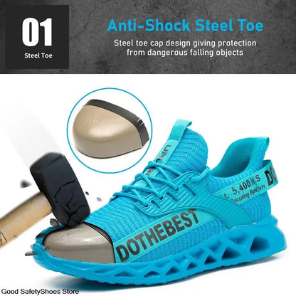 Steel Toe Safety Shoes for Men & Women – Lightweight Puncture-Proof Work Sneakers, Unisex Construction Boots