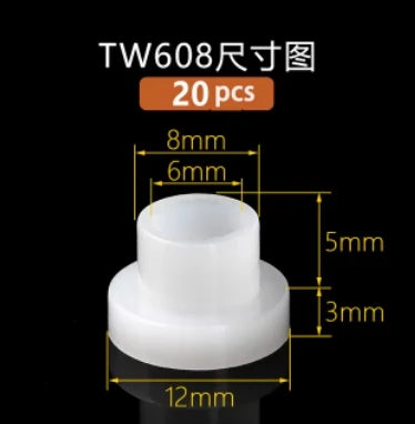 M2-M16 Nylon Step T-Type Washers — Plastic Insulated Crystal Gaskets for M2, M3, M4, M5, M6, M8, M10, M12, M14, M16