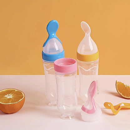 4-Piece Baby Feeding Set - Bottle, Fruit & Vegetable Feeder with Suction Base and Mesh Bags