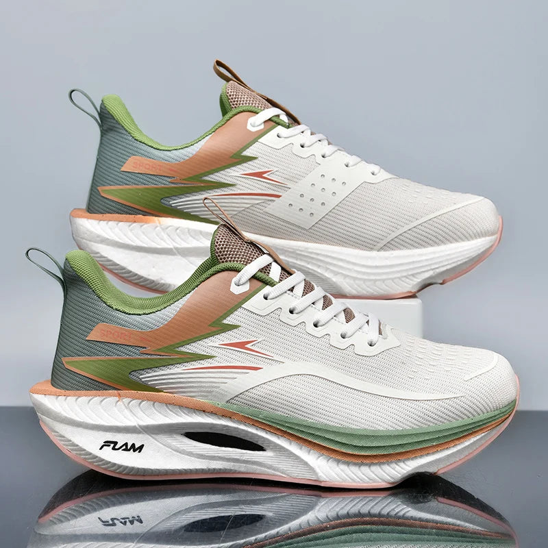 Men’s & Women’s Carbon Plate Running Shoes - Lightweight Breathable Marathon Sneakers with Air Cushion & Non-Slip Sole