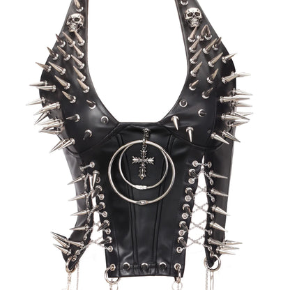 Y2K Gothic Spiked Tank Top - Punk Rock Emo Grunge Festival Style for Women