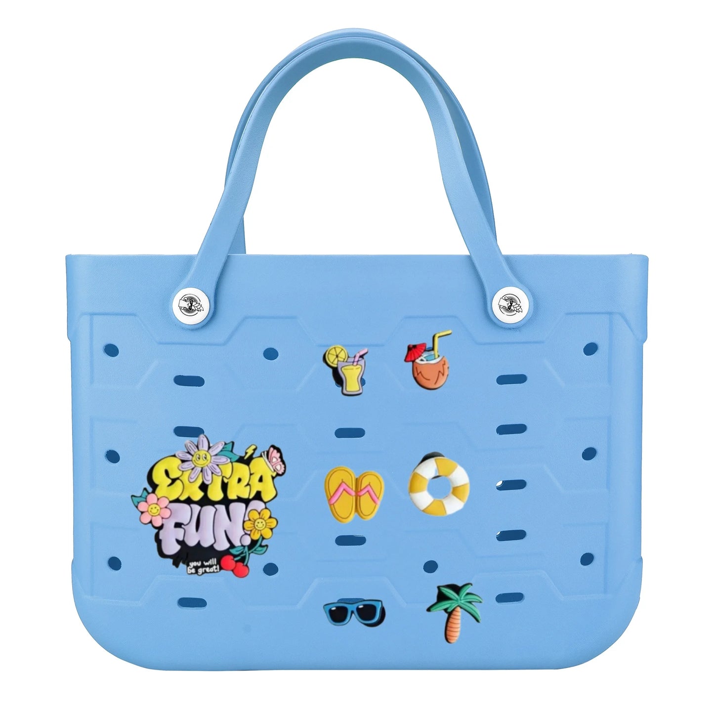 EVA Waterproof Beach Bag – M/L/XL Fashion Rubber Tote for Women, Solid Color Shoulder Bag for Travel, Picnic & Shopping Storage