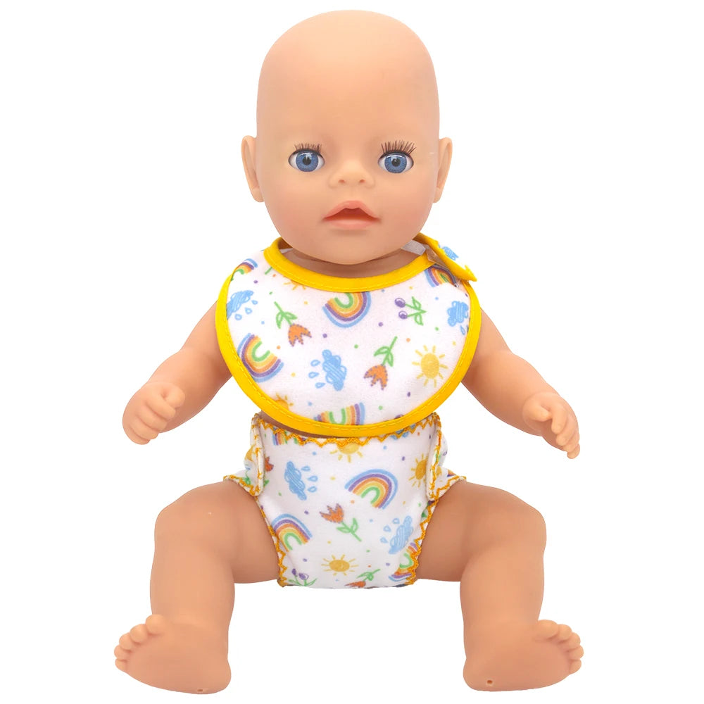 2pcs Doll Diaper Underwear Set - Baby Doll Accessories for 14-18 Inch Dolls, 43cm Baby Born Dolls & Toy Care Play