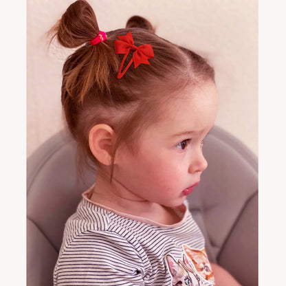 20pcs Snap Hair Clips with 2-Inch Grosgrain Ribbon Bows – No Slip Barrettes for Infant, Toddler, Baby Girls