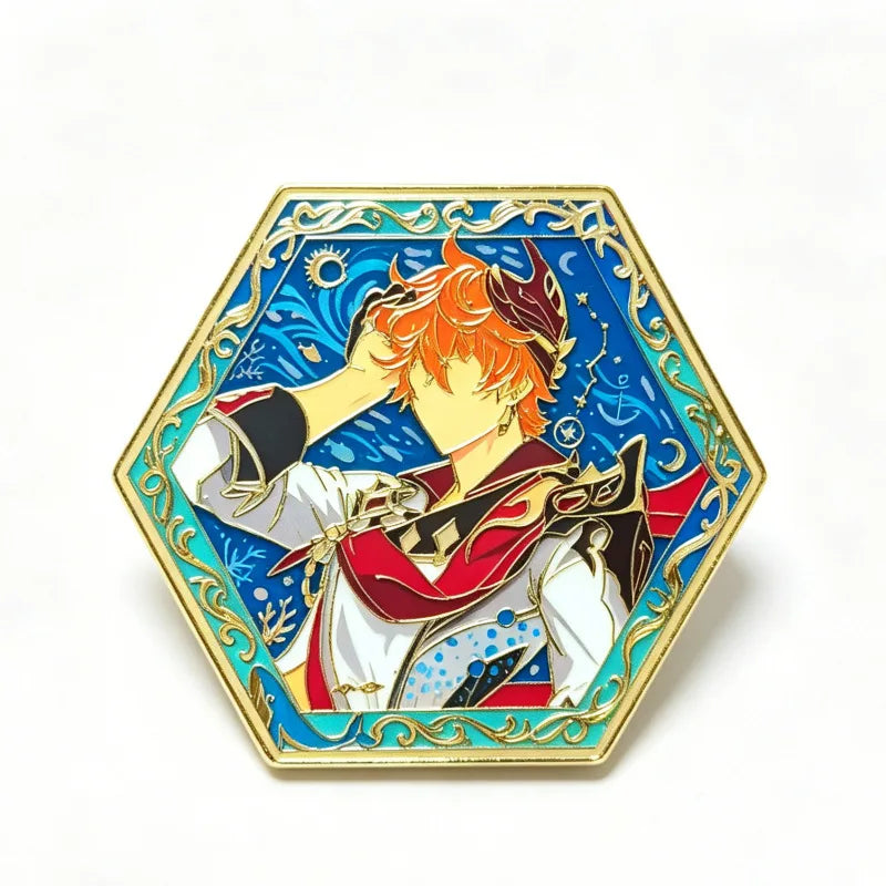 Honkai Star Rail & Genshin Impact Character Pins - Kawaii Metal Cosplay Brooch Badges for Fans