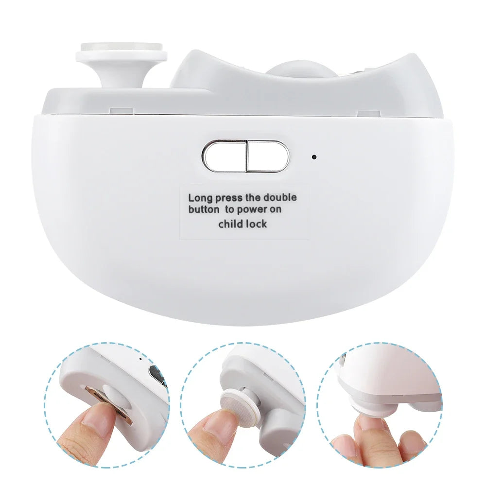 Rechargeable Electric Nail Clipper & Trimmer for Baby and Adult - Grinding, Polishing, and Automatic Manicure with LED Light