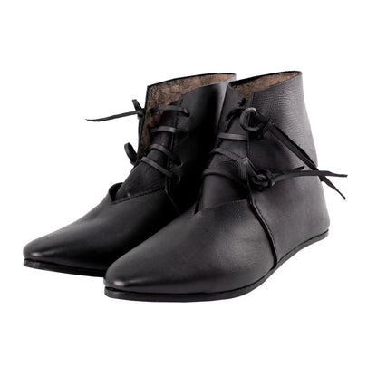 Men’s Renaissance Cosplay Boots - Retro Medieval Pirate Lace-Up Ankle Shoes