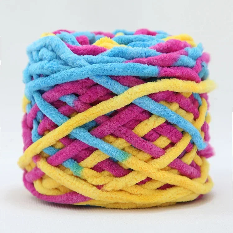 100g Chenille Knitting Yarn – Soft Thick Cotton Ice Strip Wool for DIY Hand Knitting Scarves & Crafts