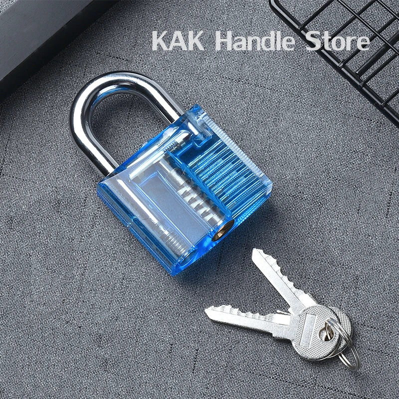 KAK Transparent Practice Padlock - DIY Cutaway Lock Picking Training Tool with Keys for Locksmith Practice