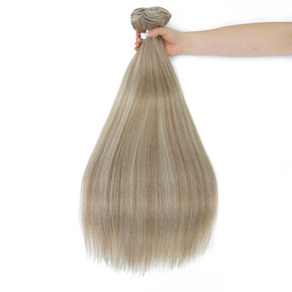 26" Ombre Straight Synthetic Hair Extensions – Smooth Weaving, Full Blue Hair Bundles from Root to End