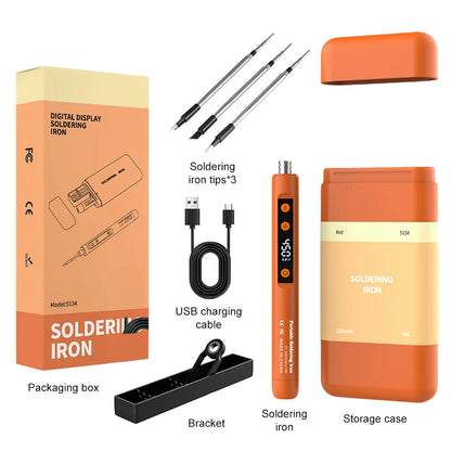 Portable Type-C Digital Soldering Iron Kit – 8-15W Fast Heating Adjustable Temperature Mini Repair Tool