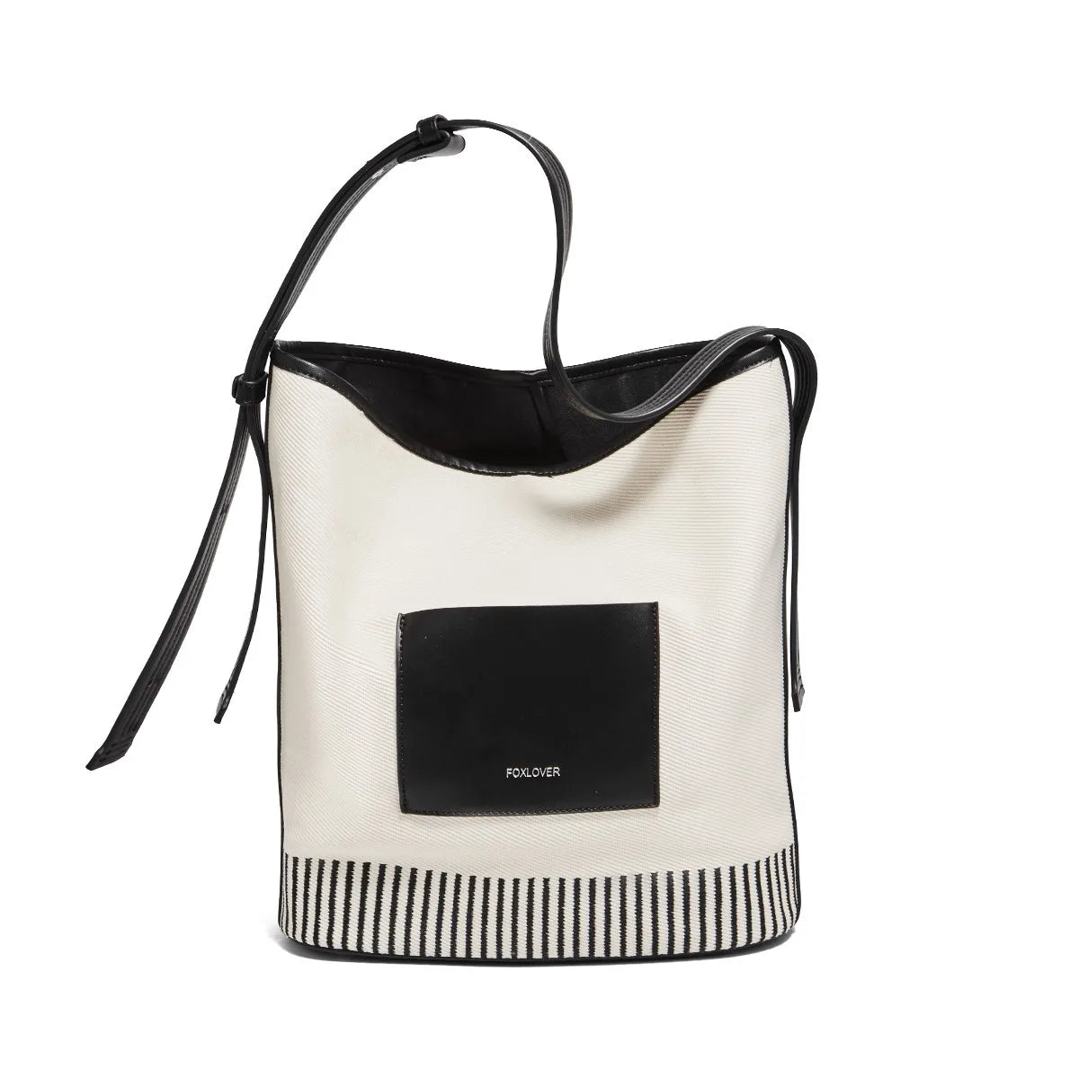 FOXER Lady Fashion PU Shoulder Bag – Large Capacity Top Handbag, Office Commuter Bag, Vegan Leather Female Composite Bucket