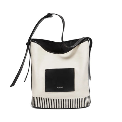 FOXER Lady Fashion PU Shoulder Bag – Large Capacity Top Handbag, Office Commuter Bag, Vegan Leather Female Composite Bucket