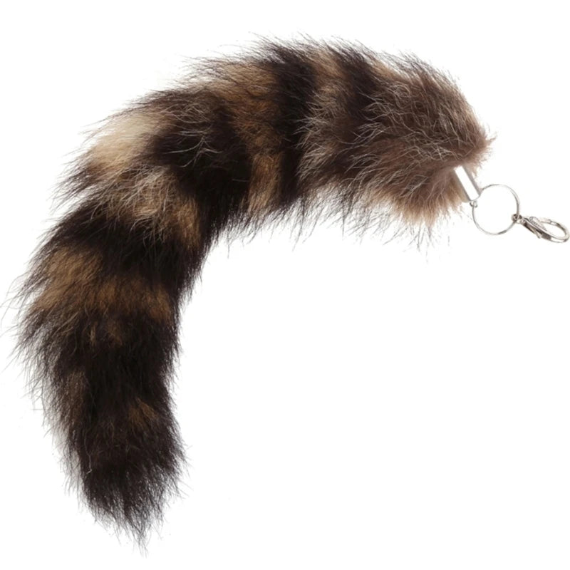 Raccoon Tail Keychain — Creative Coat Tail Key Ring Chain, Unique Gift for Men