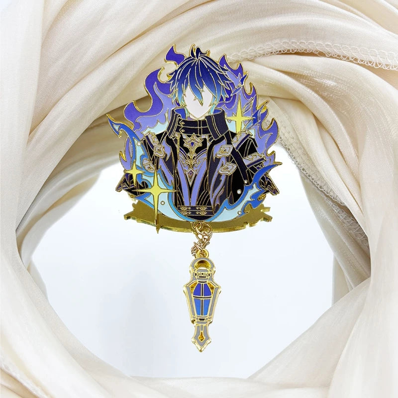 Honkai Star Rail & Genshin Impact Character Pins - Kawaii Metal Cosplay Brooch Badges for Fans