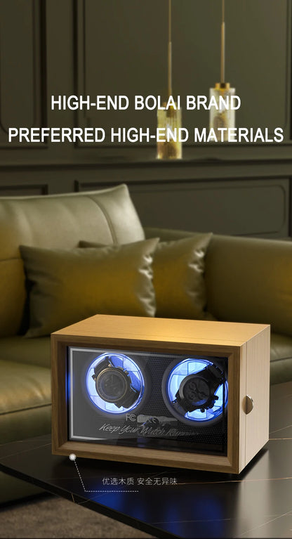 IBBETON Luxury Wood Watch Winder – High-End Automatic Watch Box (2/4/6 Slots) with Mabuchi Mute Motor & Storage Cabinet