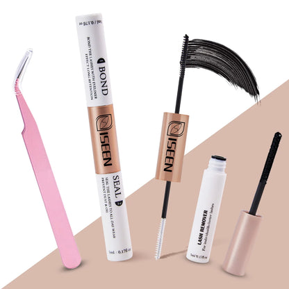 Lash Bond and Seal 10ml - Super Strong Hold Individual Lashes Glue & Seal with 5ml Remover & Tweezers Kit for Extensions