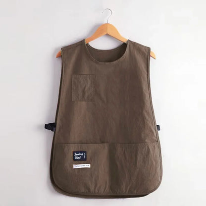 Waterproof Nylon Vest Apron - Breathable, Stain-Resistant Sleeved Kitchen Apron for Cooking, Cleaning & Household Tasks