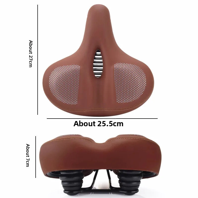 Oversized Comfort Bike Saddle - Extra Soft Padded Bicycle Seat for Men & Women, Large Mountain Bike Cushion