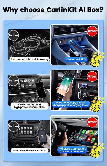 CarlinKit 5.0 Mini 5 Pro — Wireless CarPlay & Android Auto USB Dongle with WiFi & Bluetooth
